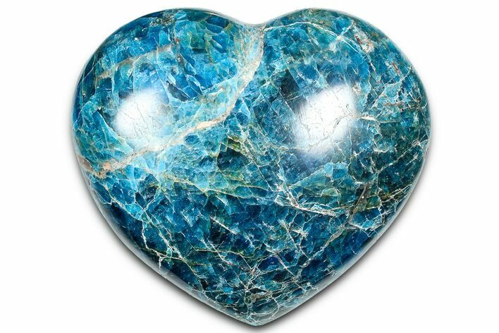 Polished Blue Apatite Heart - Madagascar #361752
